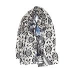Φουλάρι με multi print μοτίβο silk feeling μαύρο 10.02221