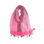 Φουλάρι-παρεό με multi print μοτίβο και φούντες φούξια 10.02197