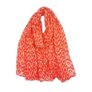 Φουλάρι με all over print & lurex πορτοκαλί 10.02180