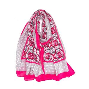 Φουλάρι-παρεό με all over print φούξια 10.02064