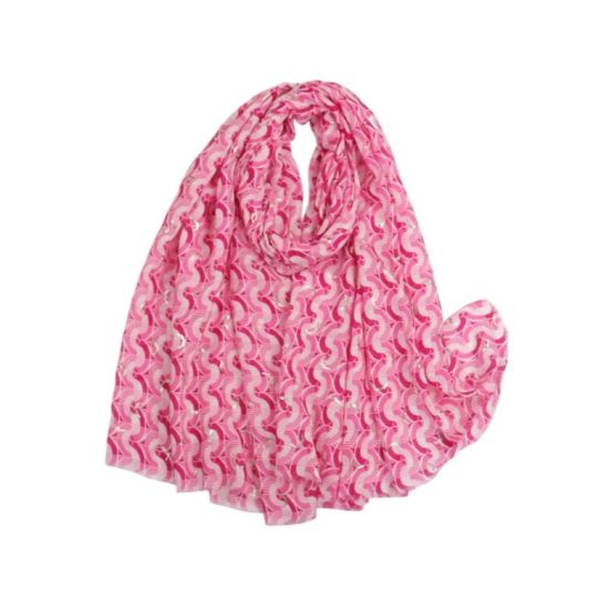 Φουλάρι με γεωμετρικό σχέδιο & lurex φούξια 10.02186