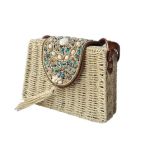 Τσαντάκι ψάθινο boho style μπεζ 02.02805