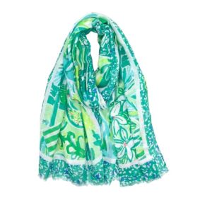 Φουλάρι με φλοράλ μοτίβο πράσινο 10.02201