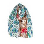 Φουλάρι με multi print μοτίβο silk feeling πράσινο 10.02221