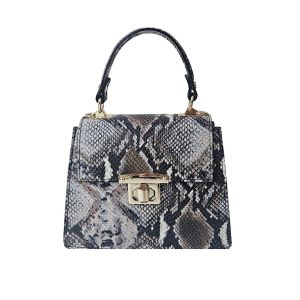 Τσαντάκι δερμάτινο snake print γκρι 02.02852