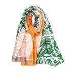 Φουλάρι με multi print μοτίβο silk feeling μπεζ 10.02216
