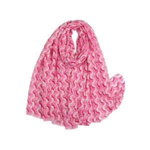 Φουλάρι με γεωμετρικό σχέδιο & lurex φούξια 10.02186