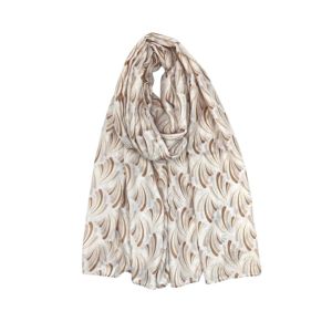 Φουλάρι με all over print & lurex μπεζ 10.02192